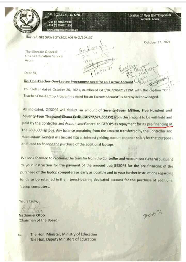 GESOPS Letter on 1T1L