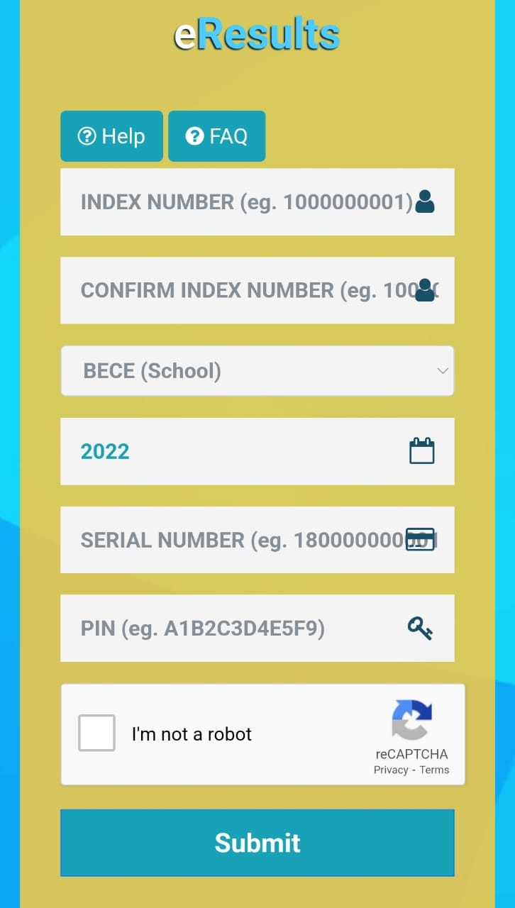 2022 BECE interface