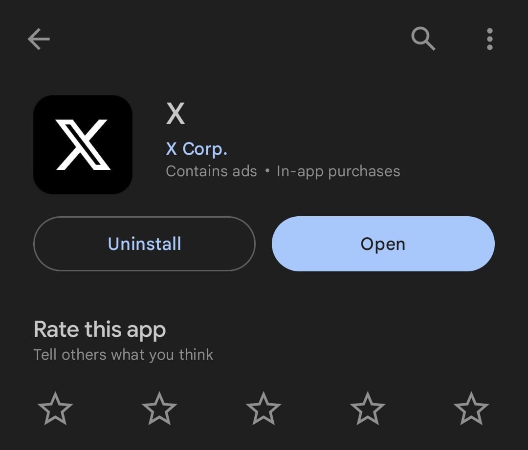 X app on Android devices